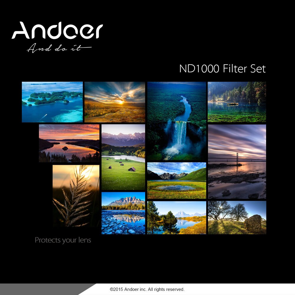 Andoer 77mm ND1000 10 Stop Fader Neutral Density Filter voor Nikon Canon DSLR Camera