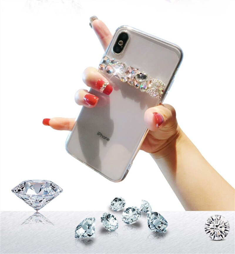 Diamant Telefon fallen Für Oneplus 7 Profi 5 6T Oneplus 5T 7 Klar Telefon Cobar Telefon Kilifi transparent farbe Strass Funda Coque