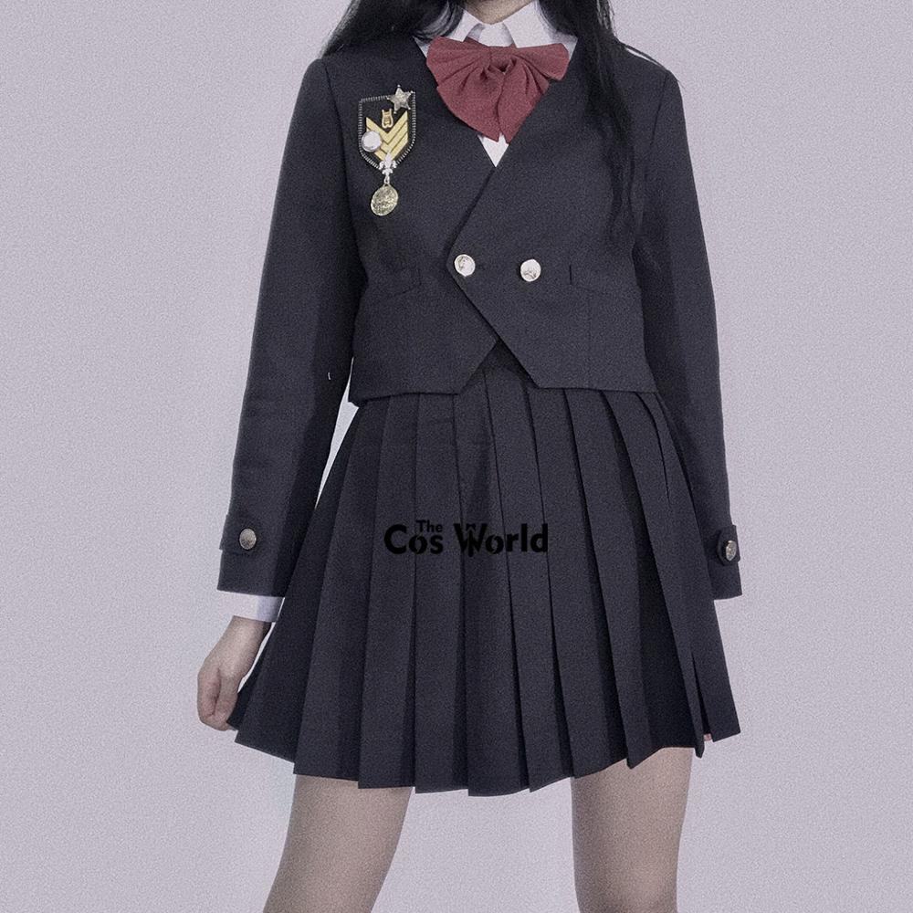 [Gao Qiao Zhong] Japanese Womens Girls Spring Autumn Collarless Suits Blazer Long Sleeve Jackets Coats For JK School Uniform