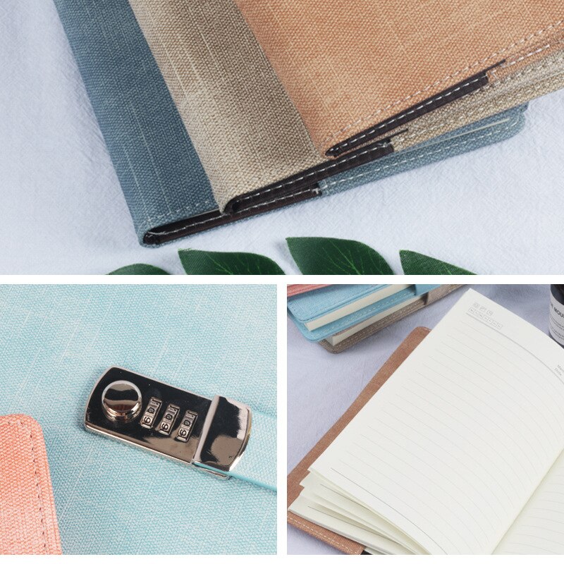 Password Notebook Students Leather Password Travel Retro Loose-leaf Notebook Password A5 Notebook