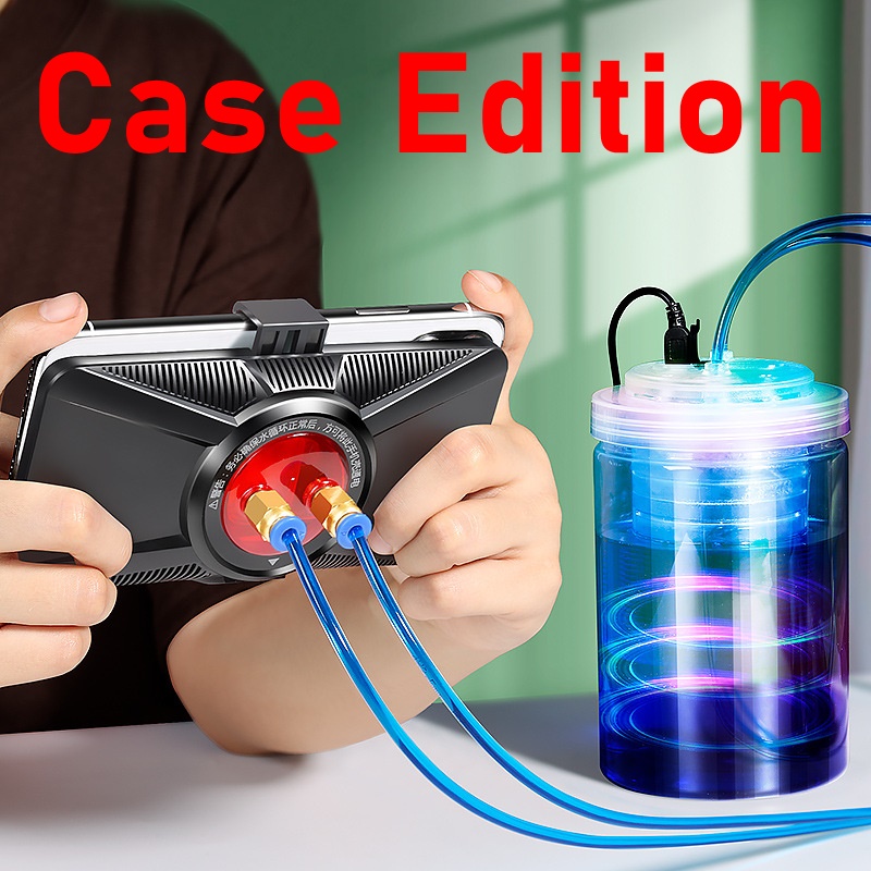 Draagbare Telefoon Cooler Mute Waterkoeling Smart Temperatuur Display Semiconductor Telefoon Clip Koelventilator Radiator Game Koellichaam: Case Edition