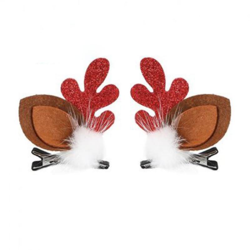 Kerst Pluche Haarspeld Pluche Bal Winter Kinderen Haarspeld Top Clip Elanden Eendenbek Gewei Kerst Haaraccessoires: Licht Geel