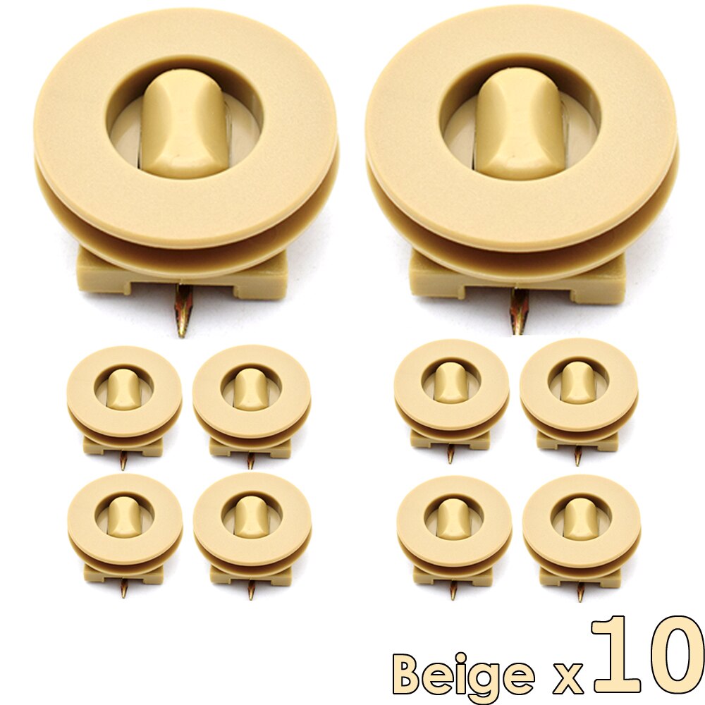 Universele auto vloermatten bevestiging draaisluiting clips tapijtbevestigingsklemmen gespen haken vloerhouders mouwen 10x auto accessoires: Beige