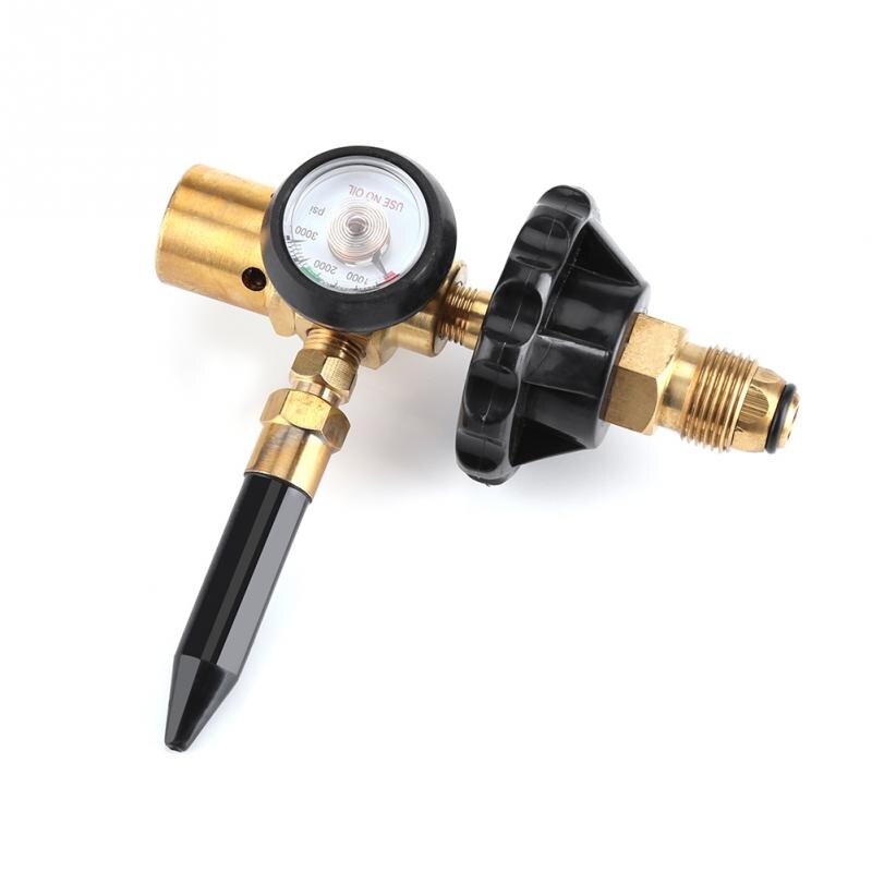 Balloon Inflating Regulator Inflator Pressure Regulation with Air Flow Meter Valve Gauge Brass + Rubber