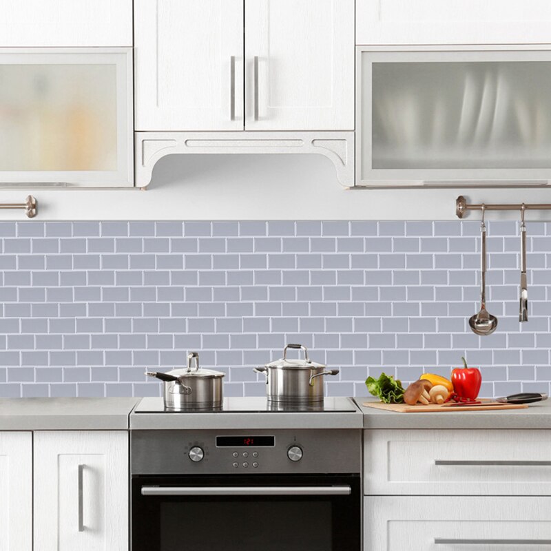 Cocina Backsplash azulejos 12x12 pelar y Stick Auto adhesivo Faux cerámica azulejos 3D pegatina de pared