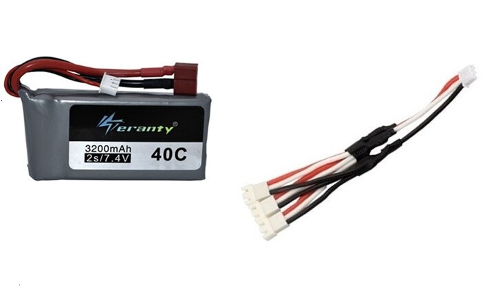 7.4v 3200mah Lipo batterie pour Wltoys 12428 12423 RC quatre roues RC véhicule voiture 1500mAH 7.4v batterie Feiyue 03 Q39 RC partie chargeur