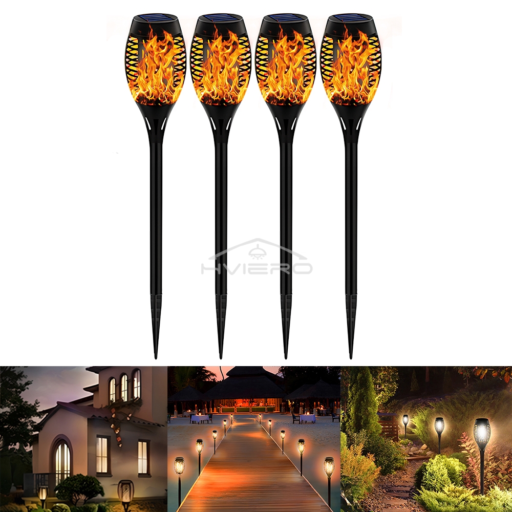 1/2/4/6/8PCS Outdoor Solar Flame Lights 12Led Flickering Garden Path Yard Patio Park Floor Decoration Landscape Lamps Waterproof: ROSE