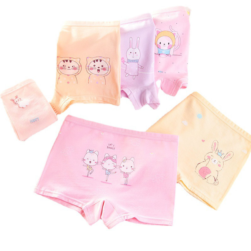 Ragazze mutandine bambini biancheria intima di cotone slip per bambini cartone animato corto 5 pz/lotto