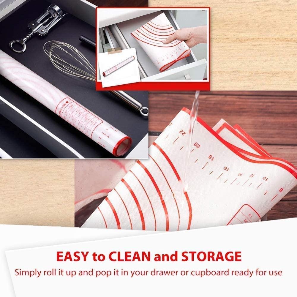 WALFOS 1 sztuka 50x70cm nieprzywierająca maty silikonowe robić pieczenia blachy stolnica z podziałką mata robić pieczenia piekarnik makaron narzędzia kuchenne