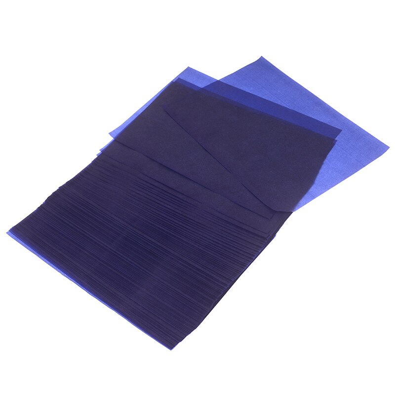 100 stk blå  a4 kopi kulstofpapir maleri sporingspapir genanvendeligt læselig sporingsmaleri tilbehør skolekontorartikler