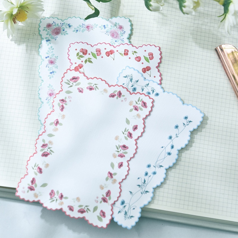 8 stk farge blonder bokmerke papir rose kirsebær kant blomst søppeldagbok dagbok planlegger scrapbooking diy håndverkspapir