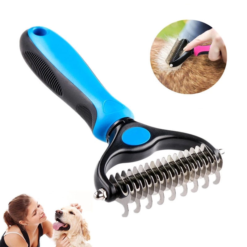 Eliminación de peine para perros y gatos, mascotas DE CORTADOR de nudos Gato, cepillo de pelo de uno/doble cara productos para mascotas perro cepillado y caída de pelo herramientas