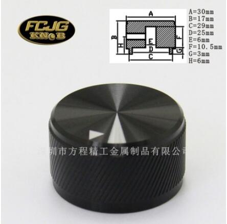 2 Stuks Aluminium Knop Potentiometer Knop 30*17*6Mm Potentiometer Cap Volume Knop Switch Cap Encoder Voor versterker: Twill-Black