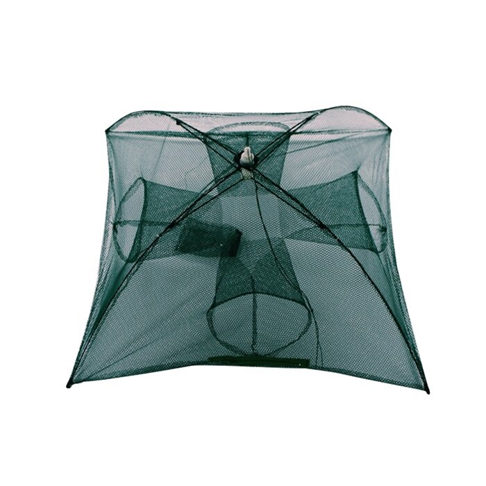 4/6/8/12/16 Hole Fishing Net Folded Portable Hexagon Fish Network Automatic Fishing Shrimp Trap Fish Minnow Crab Baits Cast Mesh: 4 Sides 4 Holes