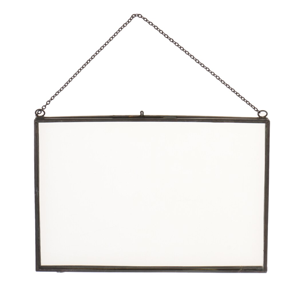 1 Piece Double Sided Glass Hanging Photo Frame Wall Frame Flower Plant Specimen Portrait Display Frame Holder: B 20x15cm