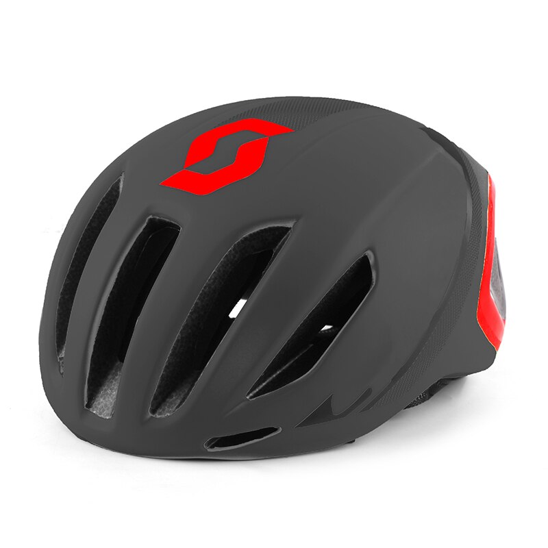 Rød cykelhjelm landevejscykelhjelm aerohjelm voksne mænd triathlon tri race cykel tt hjelme casco ciclismo bicicleta hombre: Sort rød
