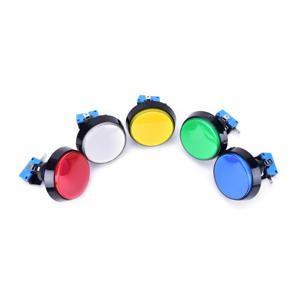 1 Stuks Arcade Knop 60Mm Led Licht Lamp Grote Ronde Arcade Video Game Player Drukknop 5 kleuren