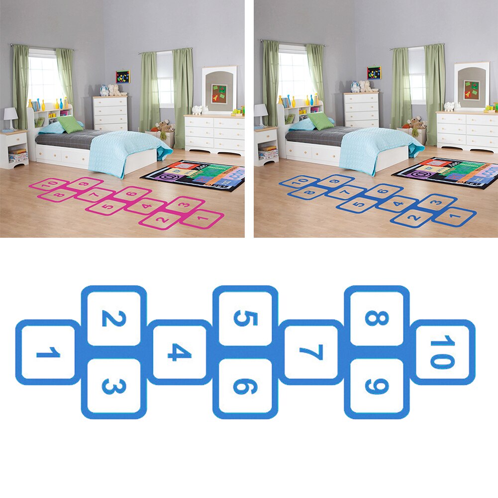 Oilproof Hopscotch Floor Sticker Bedroom PVC Nursery Children Art Mural Family Game Kids Room Childhood Memories Home Decoration