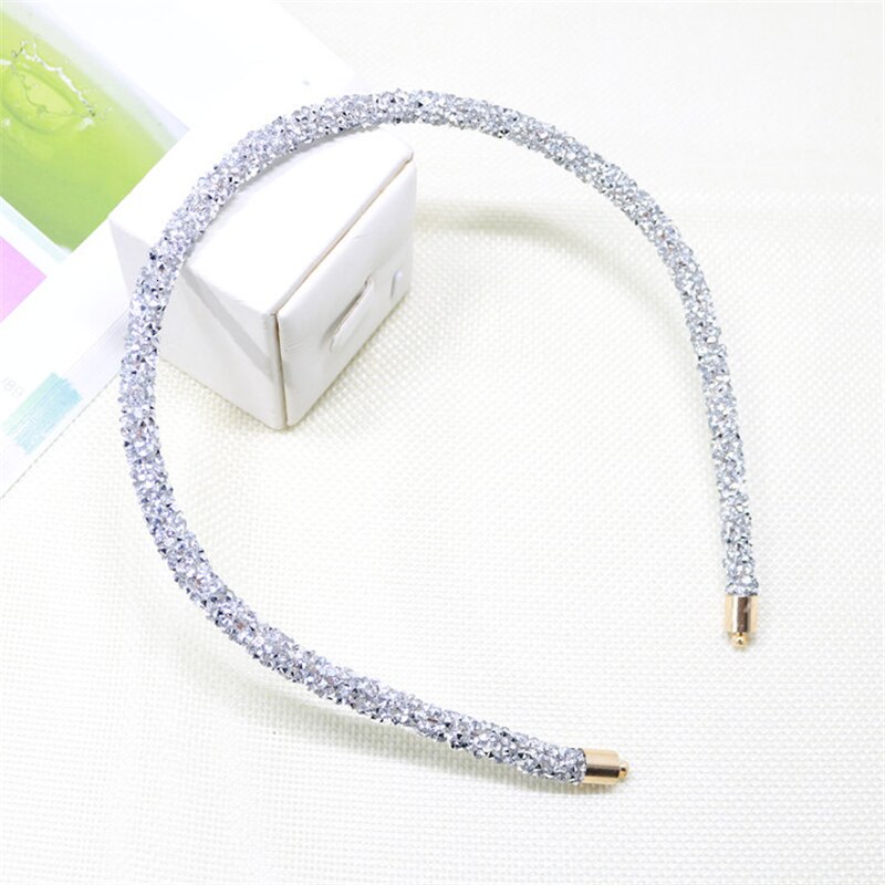 Neue Dünne Seitenband Diamant Super Blinkende Stirnband Koreanische art Haar Band Kristall Haar Zubehör Für Elegante Frauen Headwear: silver
