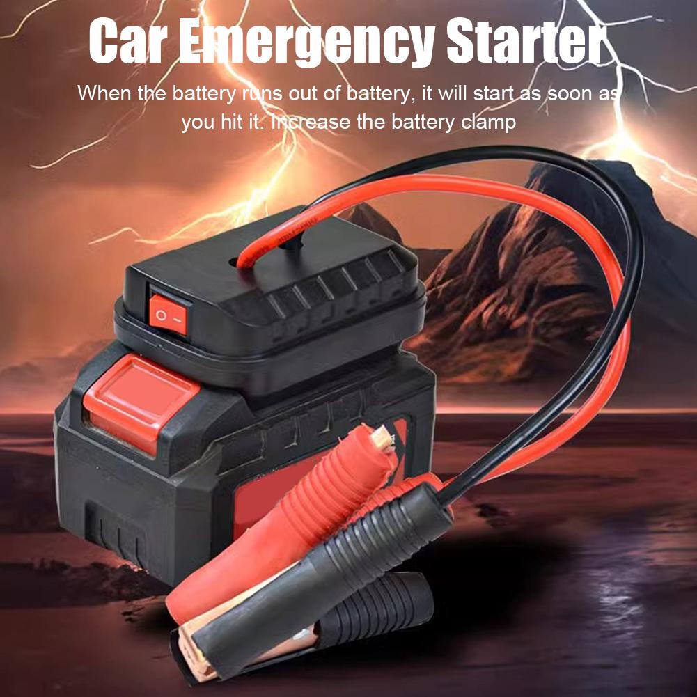 Arrancador de emergencia de coche para Makita, adaptador de Cable de refuerzo, convertidor de batería de litio, Clip de cargador, encendedor automático, arrancador de batería DIY F0B2