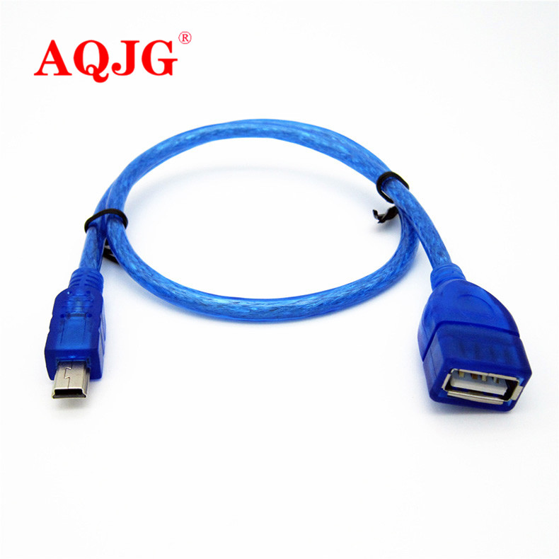 USB 2.0 Female to Mini USB Male Cable Adapter 5P OTG V3 Port Data Cable For Car Audio Tablet For MP3 MP4 horn speaker 30cm 0.3m