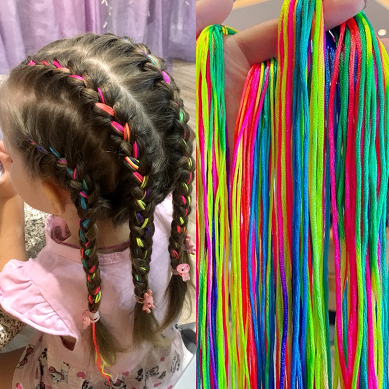 4-30 Uds 90CM gradiente colorido lazo de cuerda para el cabello mujeres sucio trenza cuerda para el cabello Hip Hop diadema niños cinta estilo trenzador