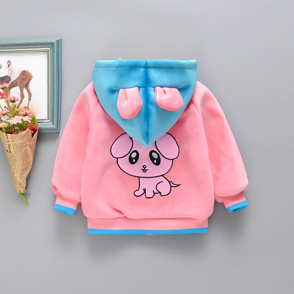 Manteaux chauds à capuche pour enfants, animaux de dessin animé, automne et hiver, pour filles et garçons