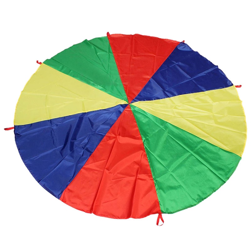 2M/6.5FT Childrens Play Rainbow Parachute Outdoor Game Exercise Sport