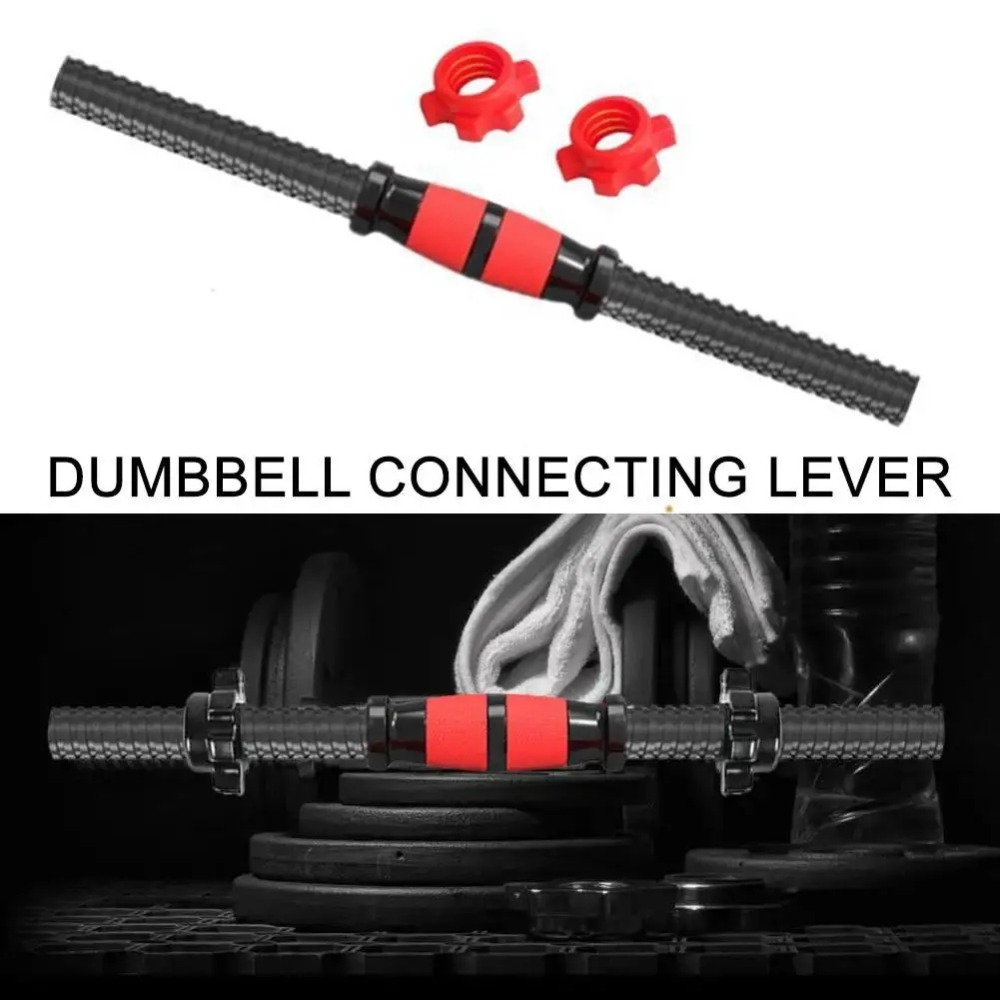 PVC Dumbbell Bar Home Gym Accessories Durable Barbell Buckle Fitness Equipment Spin-Lock Collars Threaded Dumbbell Handles