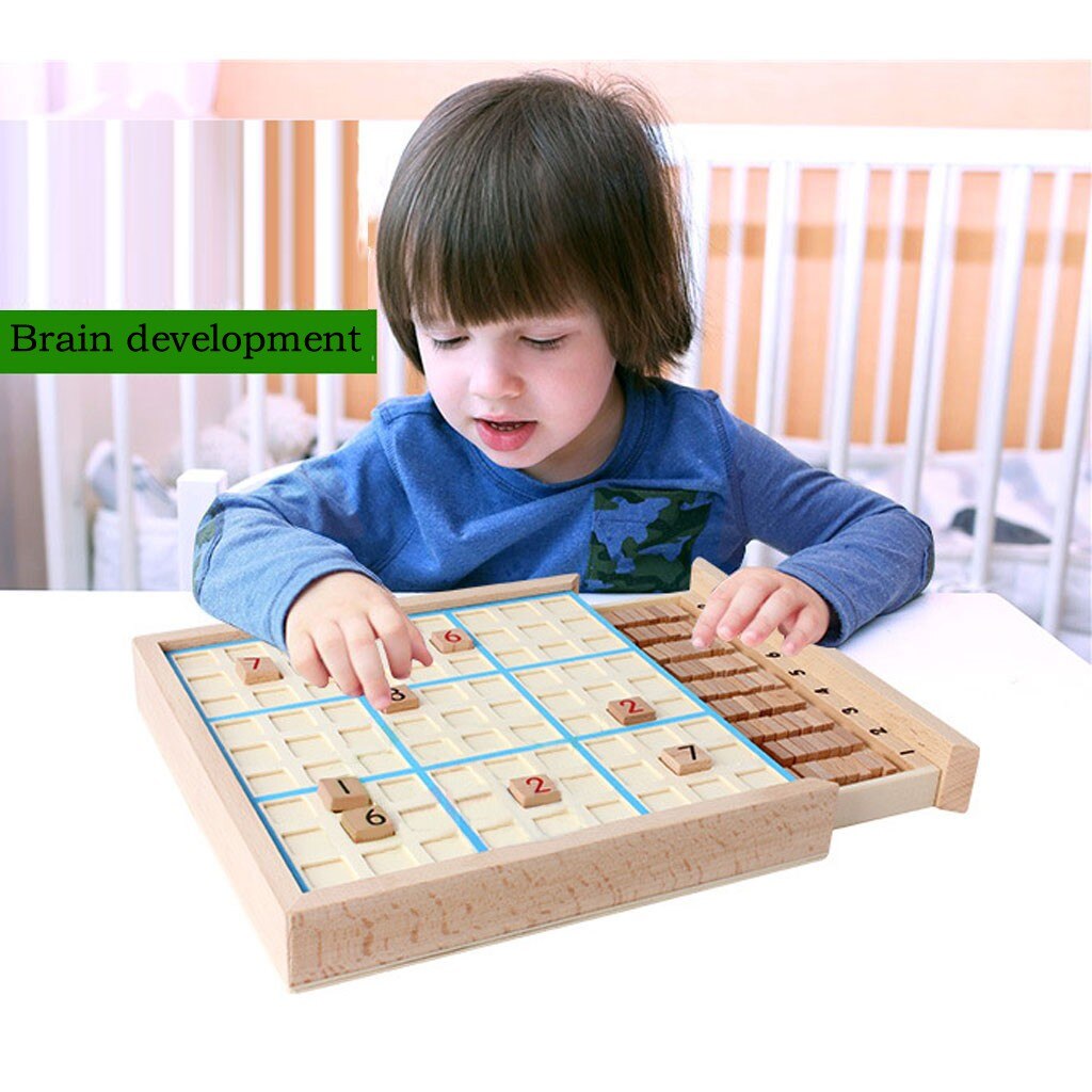 Ajedrez suiku, tablero de entrenamiento con lógica de ajedrez, juguetes de inteligencia para niños, , juego de madera, juguetes con libros de Sudoku: Azul