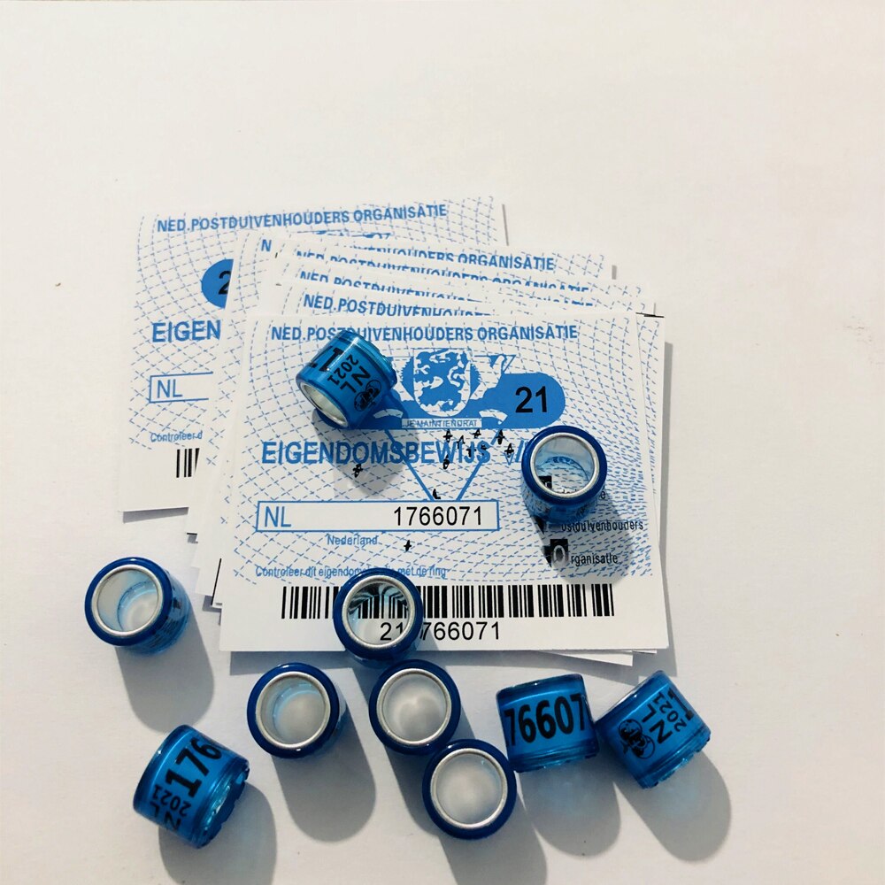 20pcs NL Pigeon rings with letters cards Bird RING 8mm