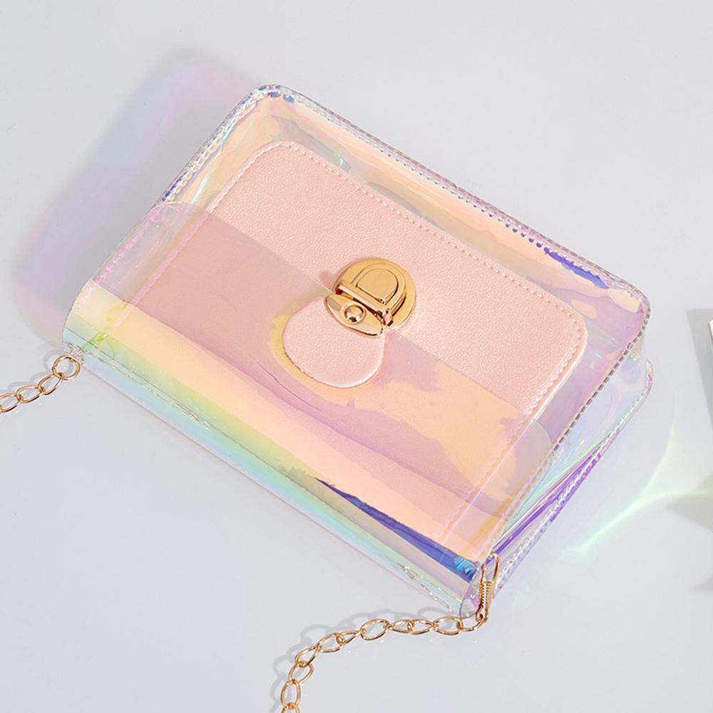 Kette Riemen transparent Umhängetasche Patchwork Frauen Strand Telefon Tasche Wasserdichte Reisetasche Schulter Tasche Handtasche Dame Taschen
