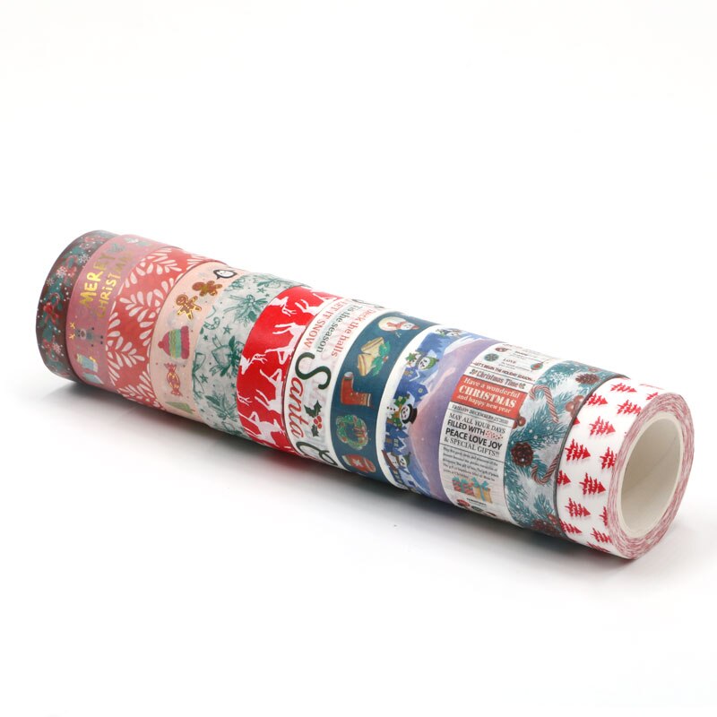 Merry Christmas foil Masking Washi Tape Decorative Adhesive Tape Decora Diy Scrapbooking Sticker Label Stationery