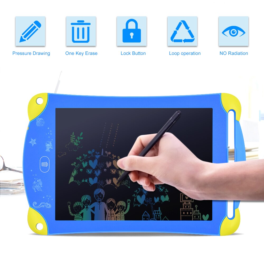 CHIPAL 8.5 inch LCD Writing Drawing Tablet Digital Board Erasable Office Pad Paperless Rewritten Notepad for Color Children