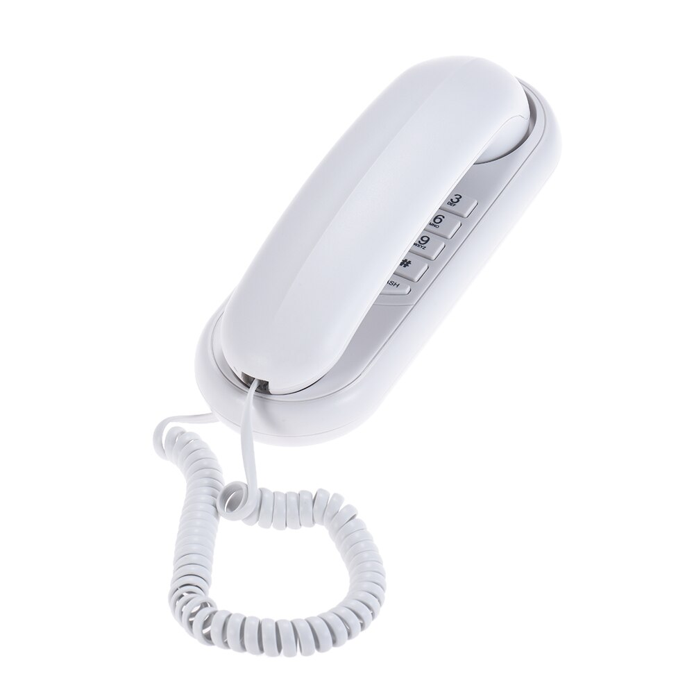 Téléphone Portable filaire téléphone à domicile Pause/recomposition/Flash combiné de Base montable au mur pour le bureau du Center d'appel à la maison: WHITE