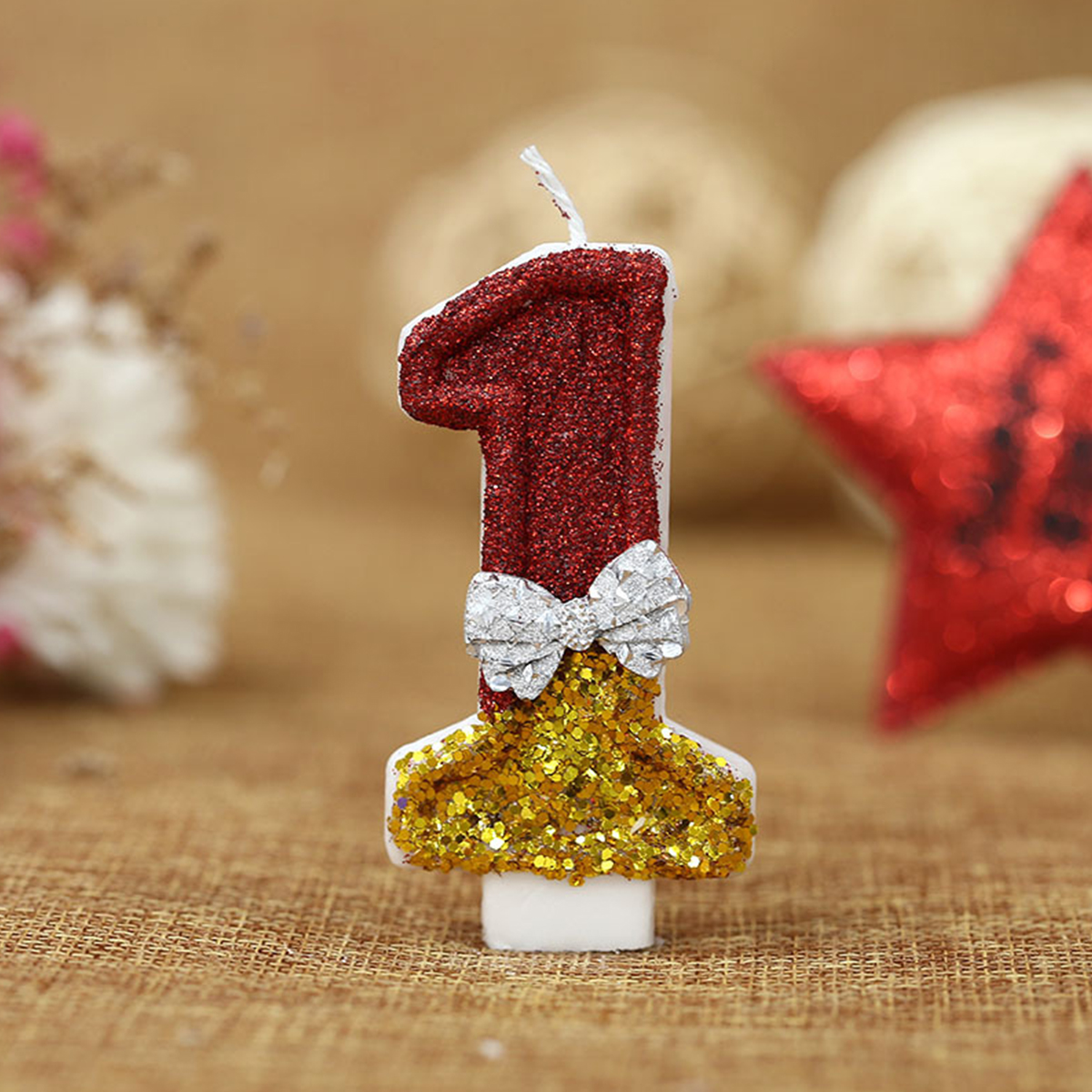 Bougie numéro 3 pour gâteau d'anniversaire, bougies faites à la main, décoration de gâteau d'anniversaire, de mariage, de fête d'anniversaire: Fluorescence Jaune