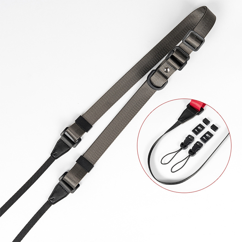 Universal- Nylon SLR Kamera Seil Bergsteigen Schulter Nacken Gurt Gürtel SLR Kameras Riemen Hängenden Gurt Mikro Einzel Zubehör: bandagiert-dunkel grau