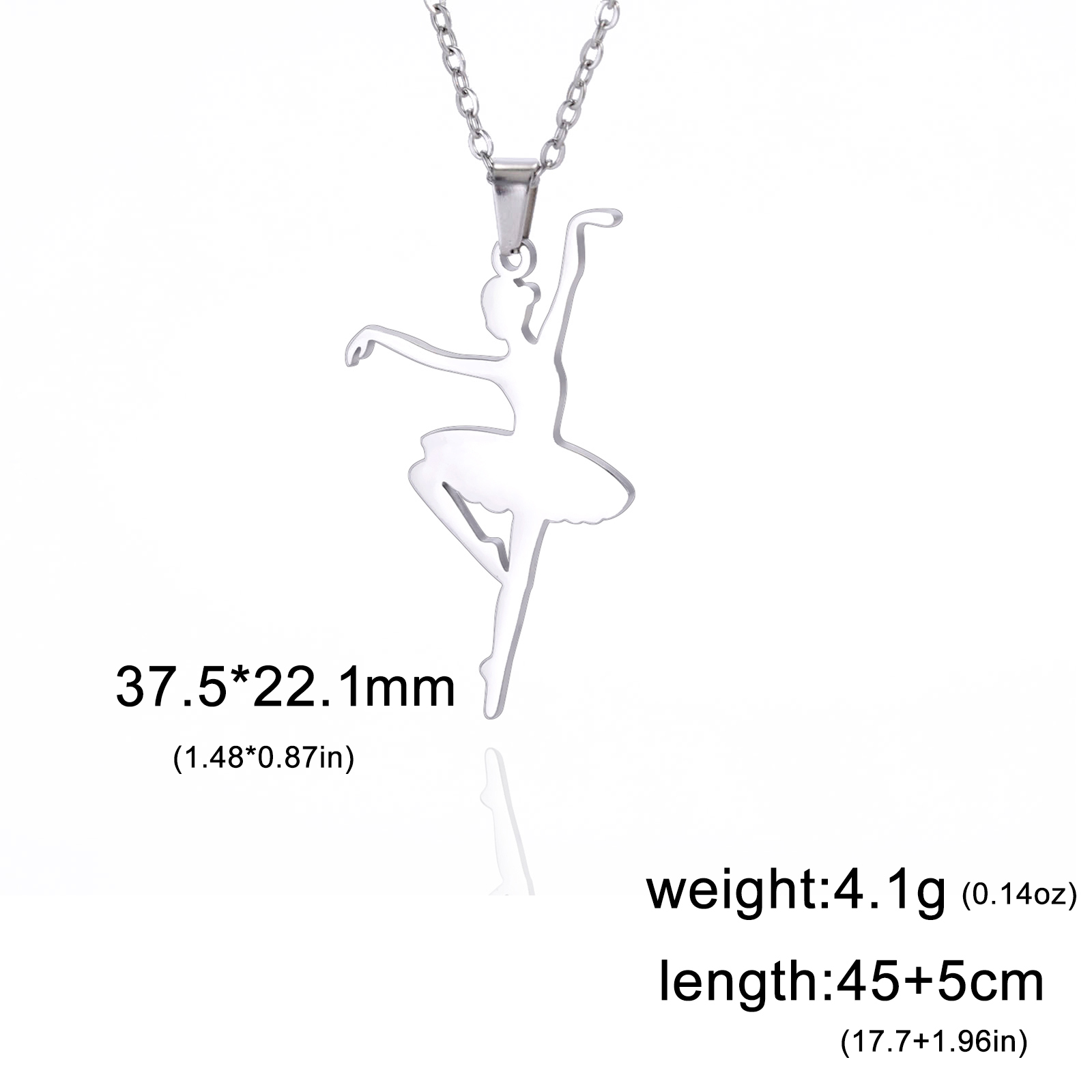 Cazador Ballet Ballerina Dansend Meisje Hanger Kettingen voor Vrouwen Rvs Sieraden Ketting 2025