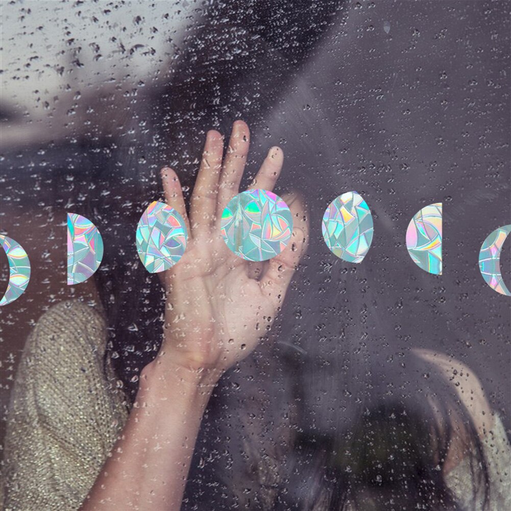 Rainbow Reflective Sticker Sun Light Catcher Window Stickers Refraction Decals Light Catching Glass Decoration Wall Stickers