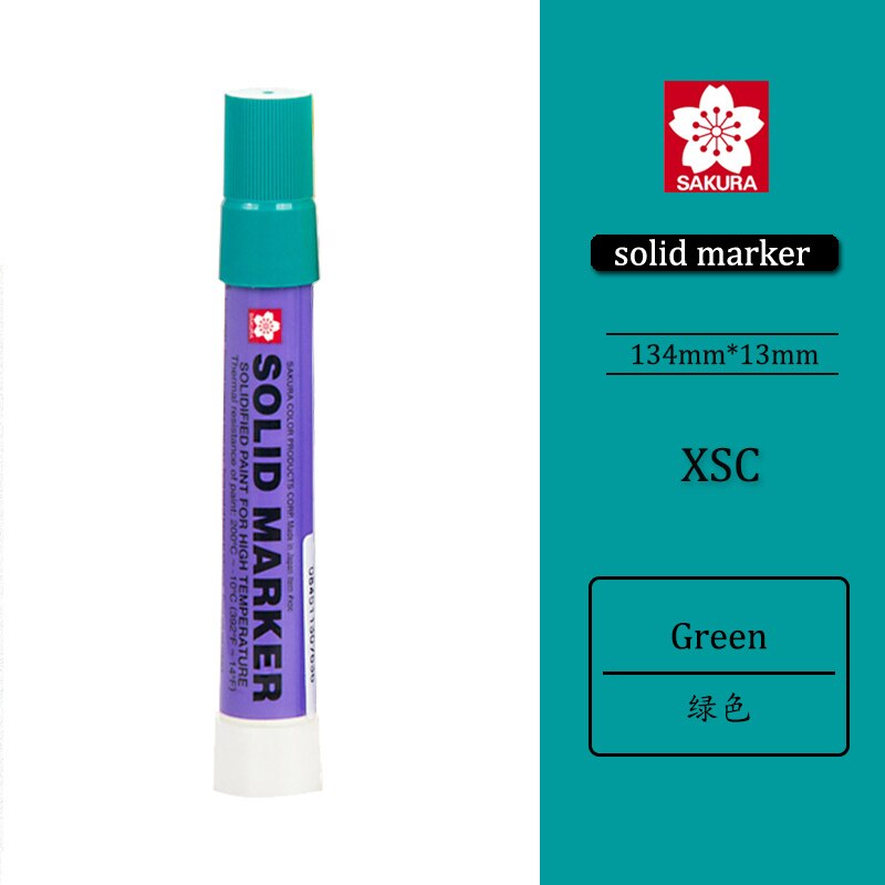 Japan Sakura Solid Marker Industrial Pen Dry Can Write on Steel Plate Water Oil Surface Multi-function Pen: green