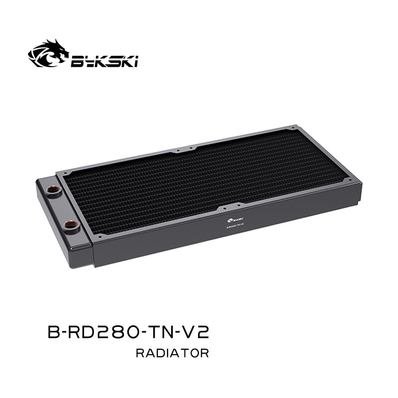 Bykski 28mm tyk kobber + messing 280mm computer vandudledning væske varmeveksler metal radiator til 140mm blæsere  g1/4 ''