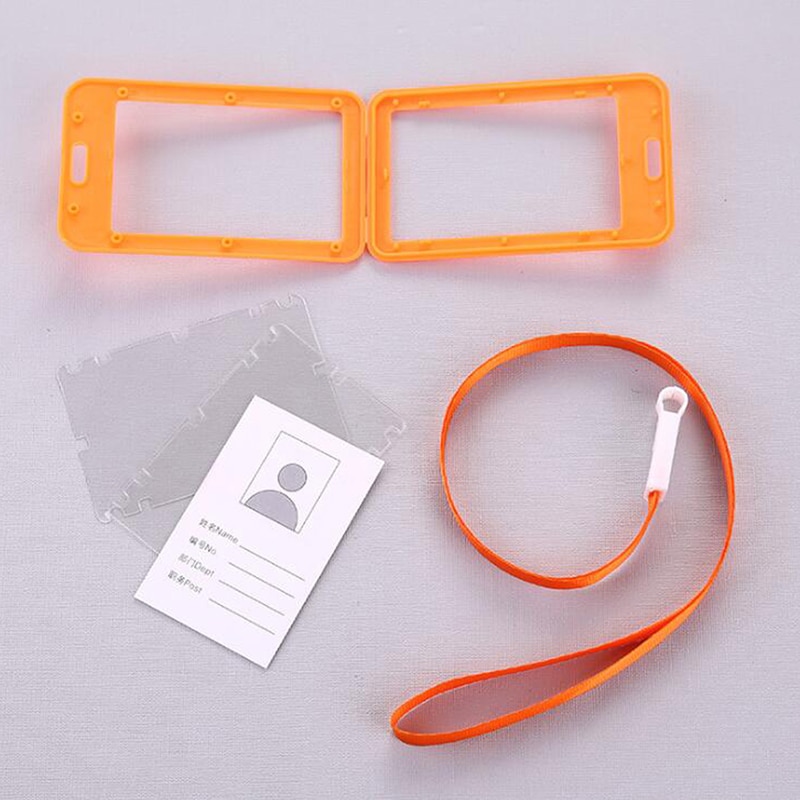 Work Card Holder With Rope Student Plastic Staff Name ID Card Employee Badge Work Certificate Identity Badge 1Pc