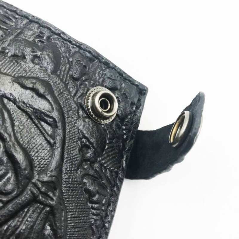 Punk Style Devil Skull Head Short Purse Embossed Leather Men Wallet Boys Rock Biker Snap Hasp Card Holder Clutch Wallets