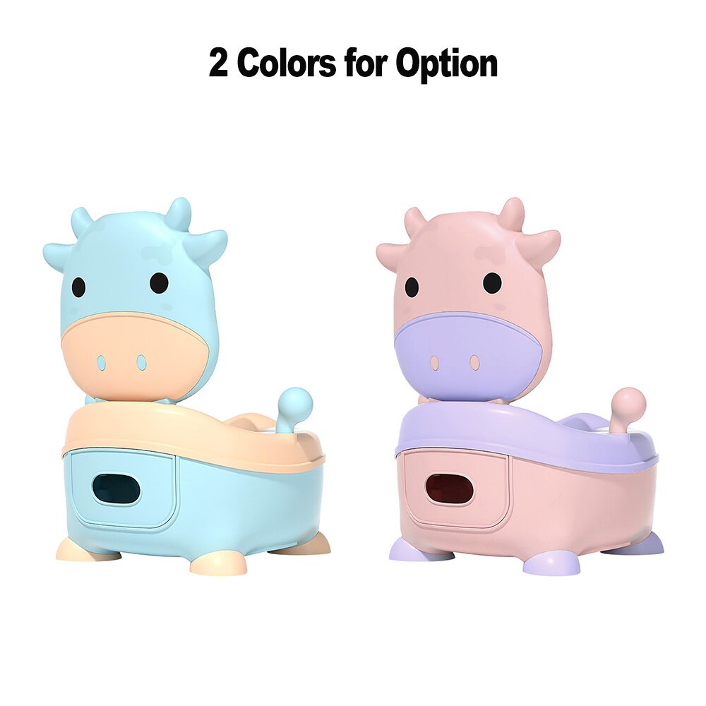 Cartoon Kids Potty Training Toilet Comfortable Toilet Trainer for Toddlers Boys Girls with Soft Pad Lip Handles Cleaning Brush