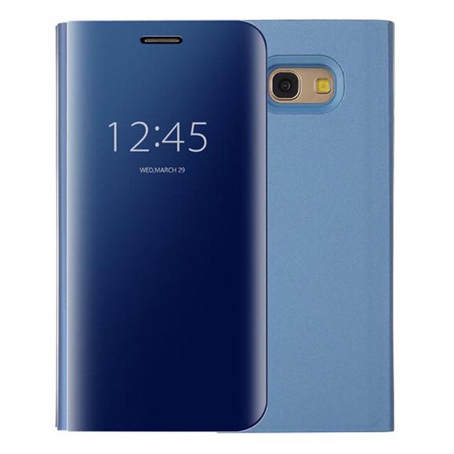 Spiegel Flip Schutzhülle Telefon Fall Für Samsung Galaxy A8 Plus EINE 8 A8plus SM A530 A730 A530F A730F SM-A730F DS Stehen Abdeckung: For A8 Plus 2018 / Blue