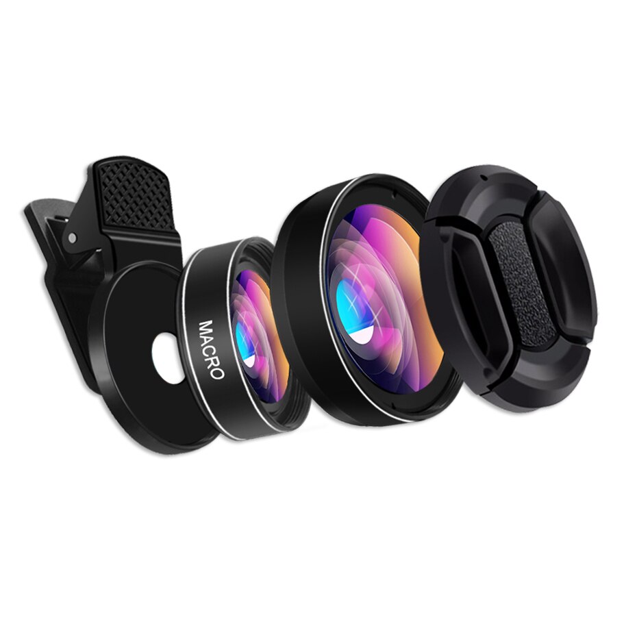 HORUG Mobile Phone Lens For Phone Smart 0.45X Wide Angle 12.5X Micro Cell Phone Camera Lens For iPhone X 8 7 Xiaomi Cellphoone