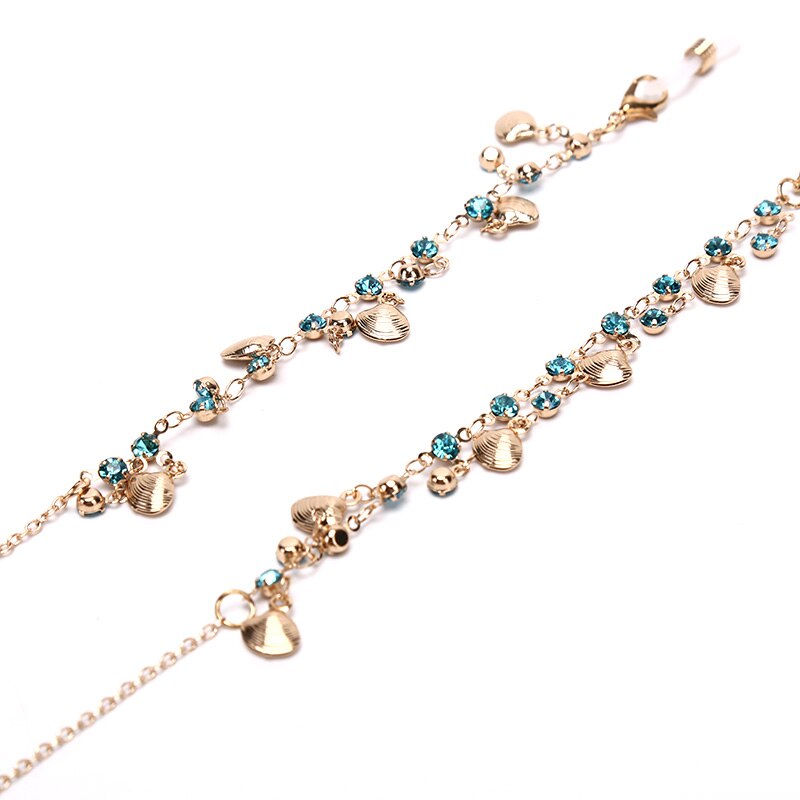 Strass schelp touw bril ketting leesbril metalen koorden zonnebrillen brillenhouders touw