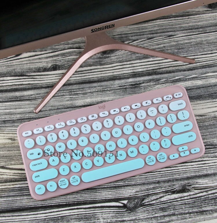 Silikone tastatur cover beskytter til logitech  k380 bluetooth multi-enheds tastatur vandtæt trådløs desktop støv hud film