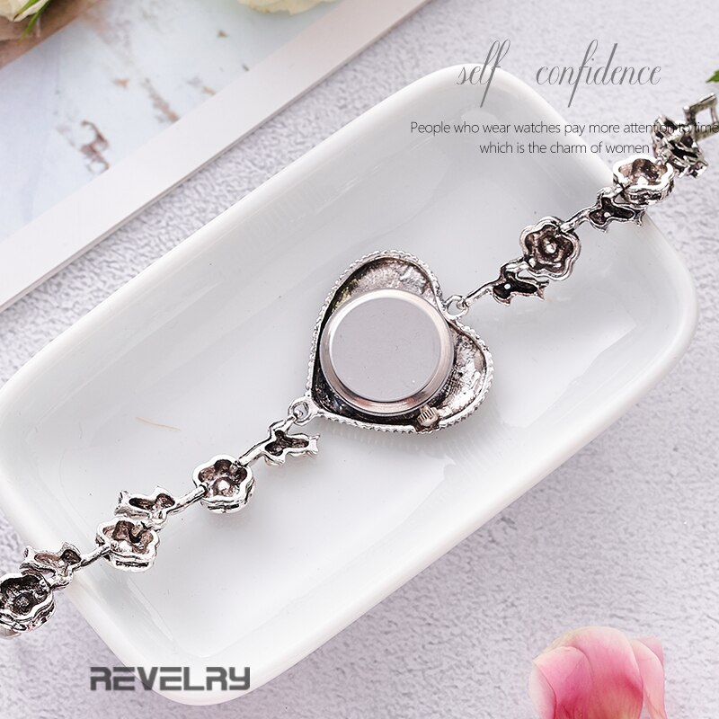 QINGXIYA-Relojes de pulsera para mujer, reloj de pulsera femenino con esfera de diamante y corazón, de cuarzo, informal,