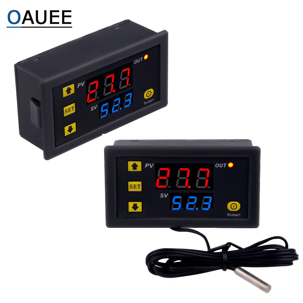 W3230 Mini Digital Temperature Controller 12V 24V 220V Thermostat Regulator Heating Cooling Control Thermoregulator With Sensor